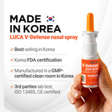 LUCA V-Defense: capa nanohidratante de carragenano lambda que ayuda a mantener la humedad nasal.