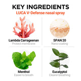 LUCA V-Defense: efecto mentol refrescante para abrir vías nasales y respirar más fácil.