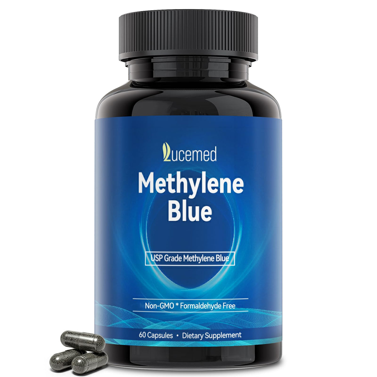 Lucemed metileno azul cápsulas en botella, opción diaria estable.