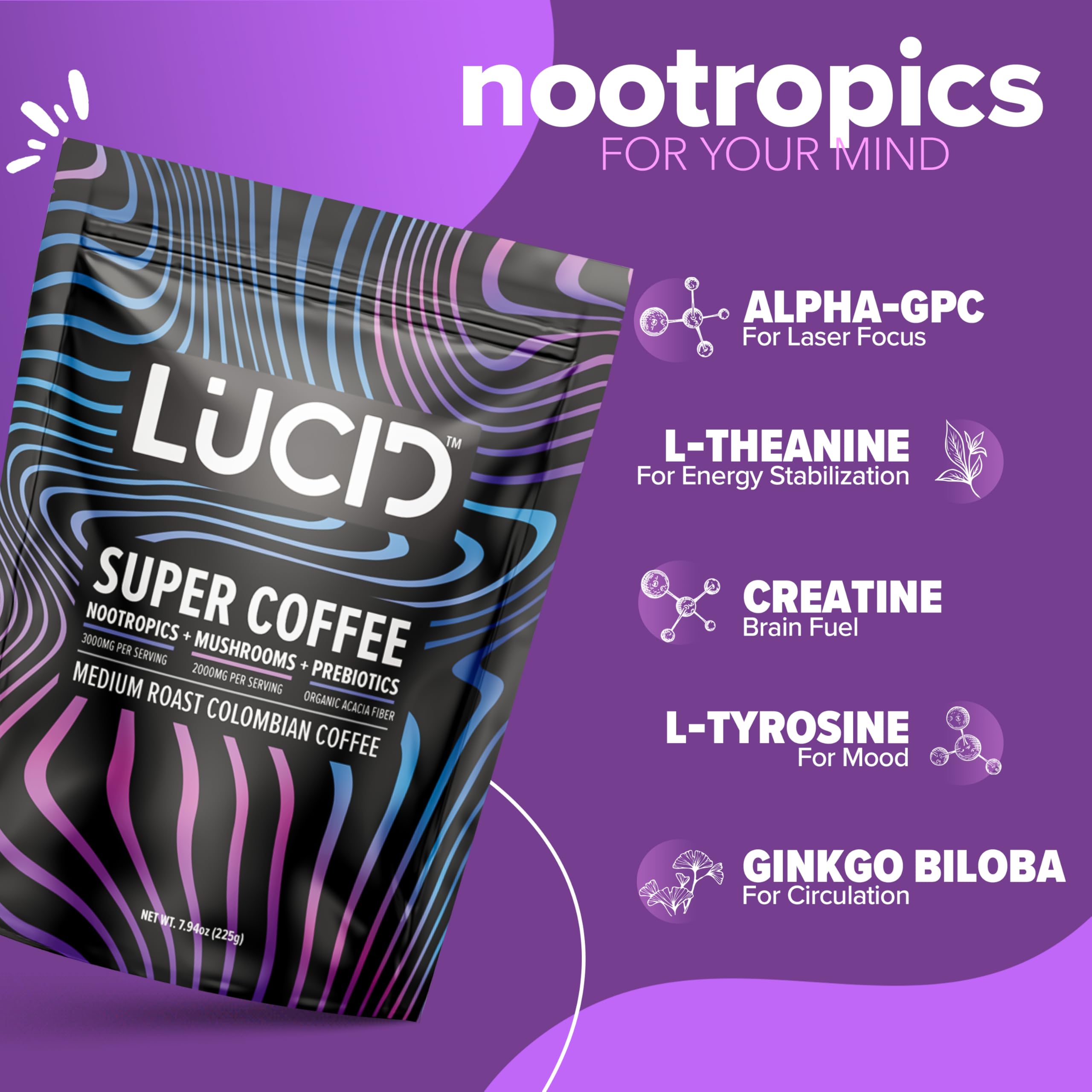 Lucid Superfoods: infusión robusta de Cola de Pavo para concentración