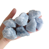 Luckeeper Calcita Azul cruda 1 lb, cristales brutos para meditación y creatividad.