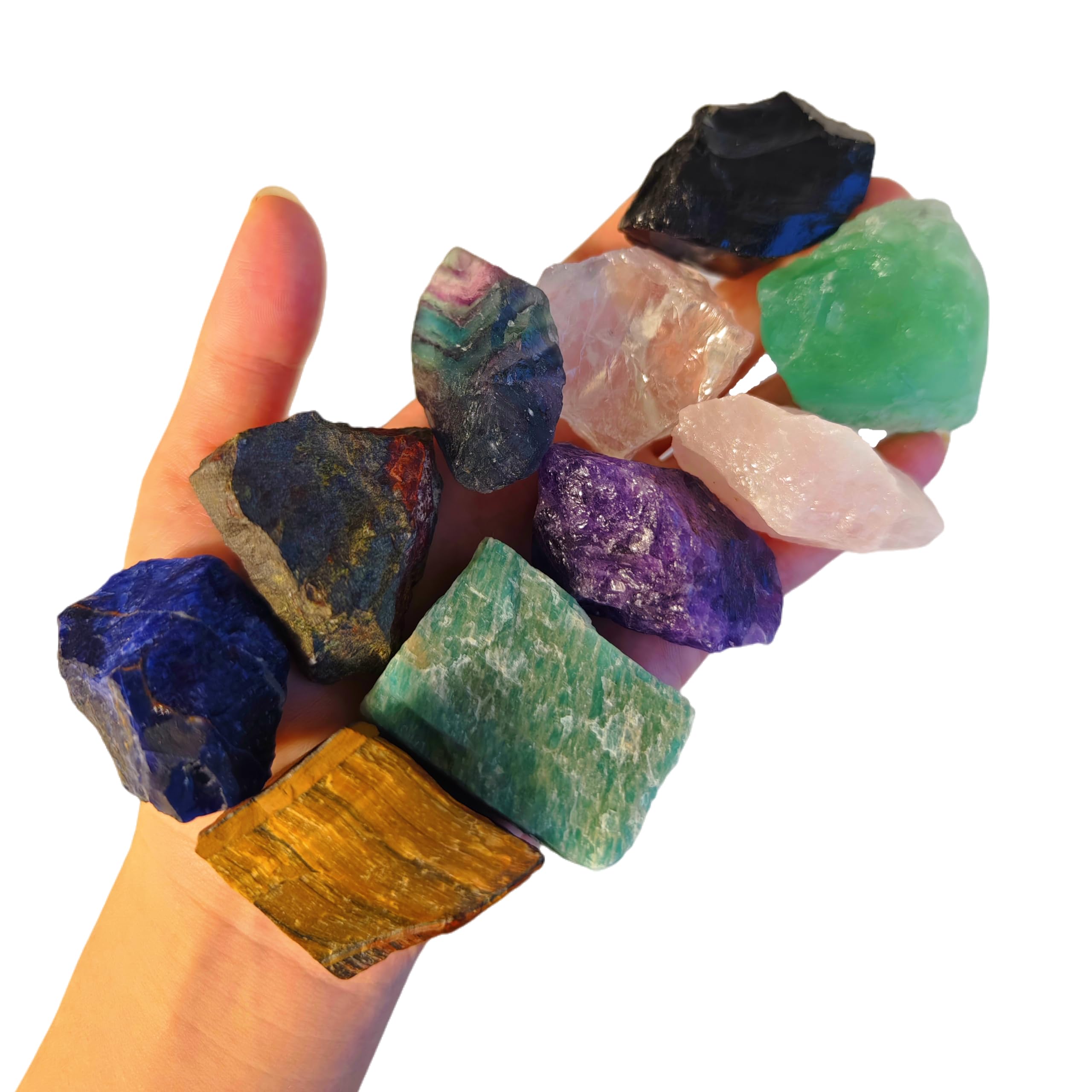 Luckeeper obsidiana negra: piedras crudas para equilibrio energético y decoración de altar
