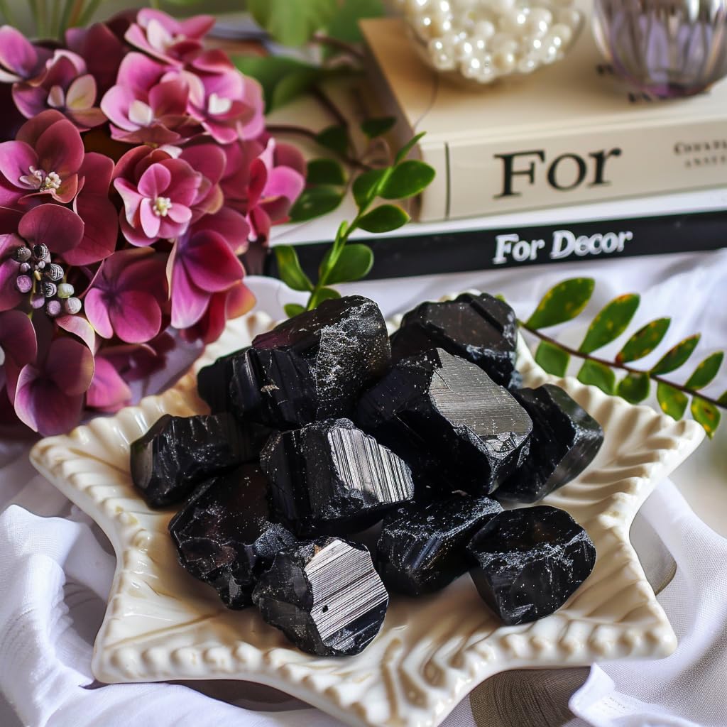 Luckeeper turmalina negra: piedras crudas para reiki y equilibrio energético