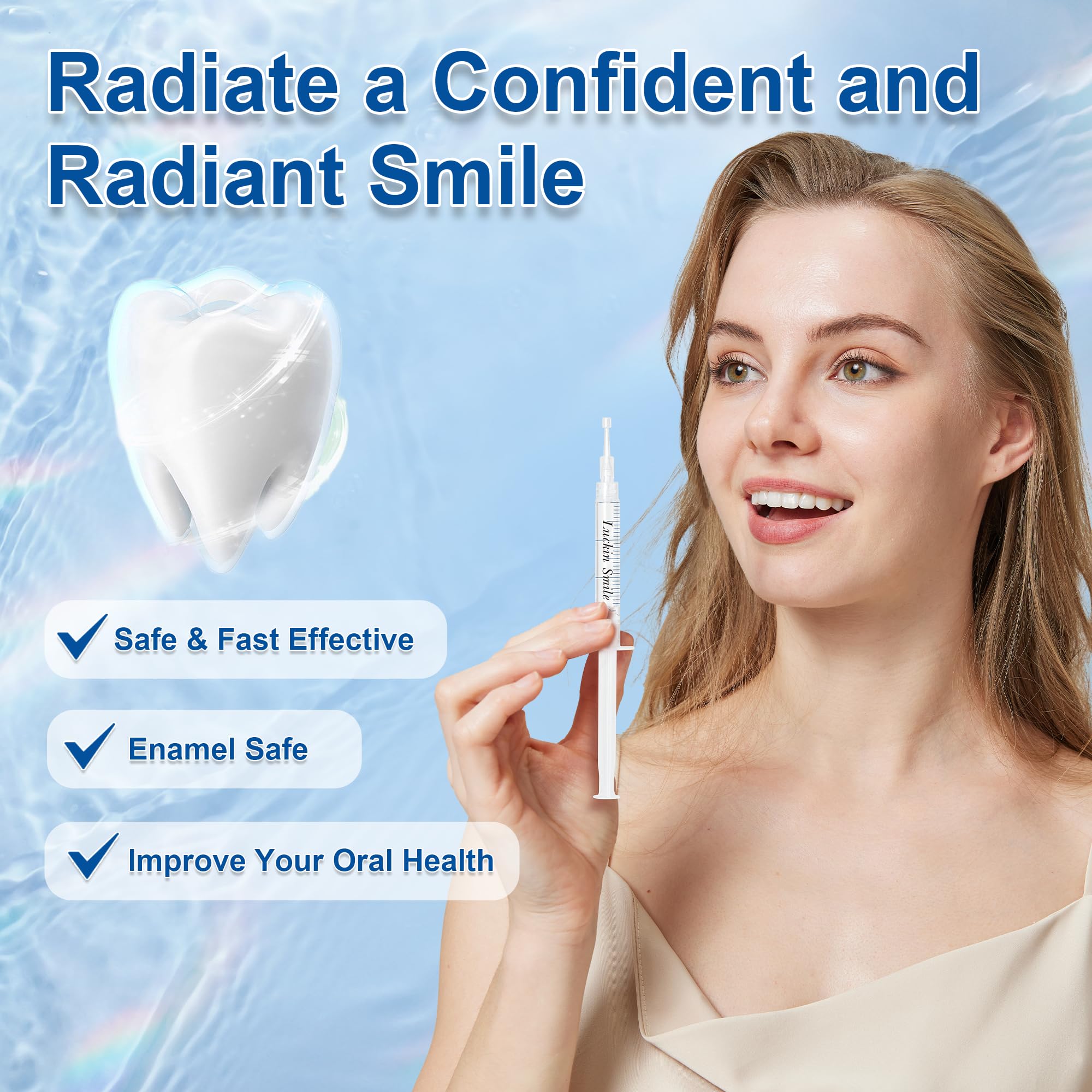 Luckin Smile: aplicación inicial de gel para mayor control y comodidad.