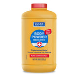 Lucky Super Soft Polvo corporal 8 oz, envase visible, sensación fresca diaria.