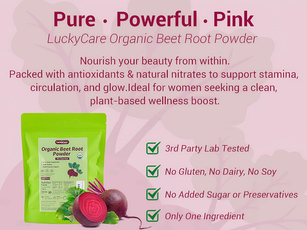 Luckycare Batido de Remolacha Rosa, fácil de preparar