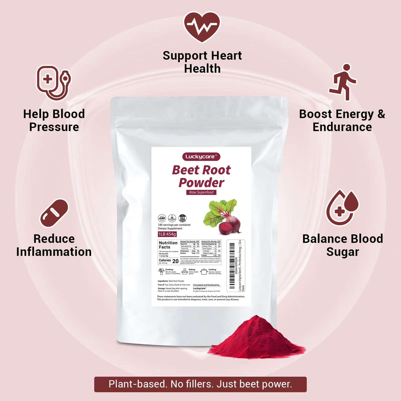 Luckycare polvo listo para bebidas pre-entrenamiento y suplementación.