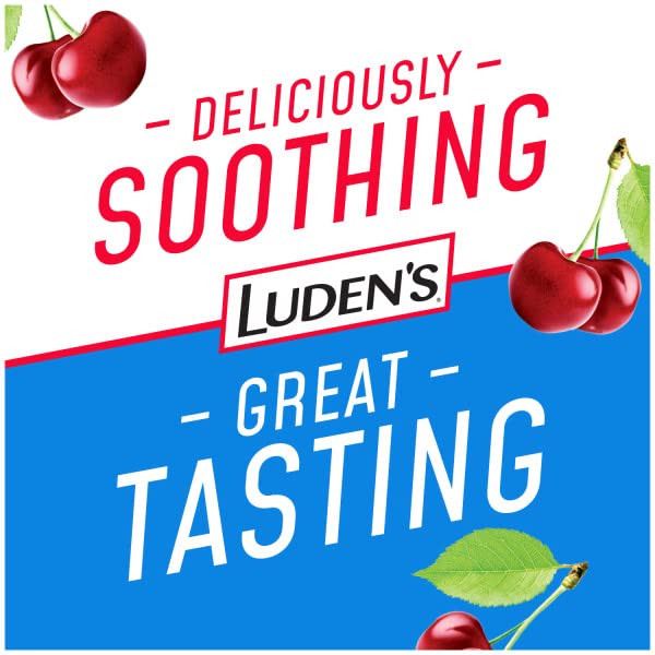 Pastillas Luden's sin azúcar sabor cereza para alivio de molestias bucales.