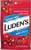 Luden's drops sin azúcar sabor cereza, paquete de 10, fácil de llevar