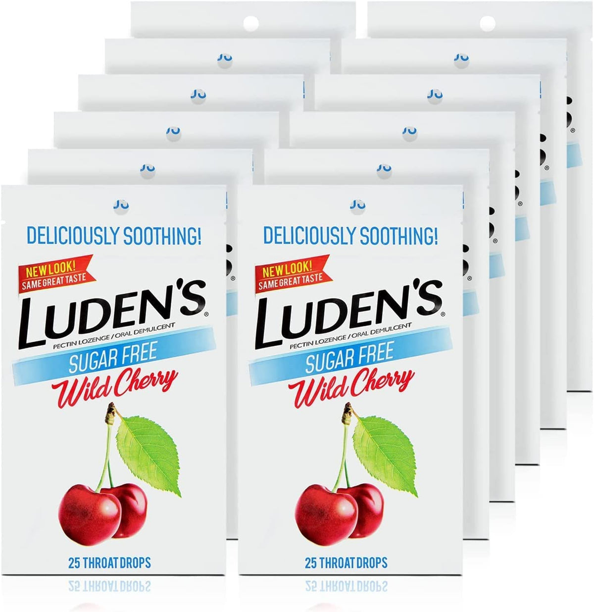 Pastillas Luden's para garganta, sabor cereza, sin azúcar, ideal para uso diario