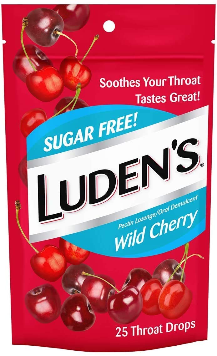Ludens pastillas para garganta sin azúcar, bolsa reutilizable, sabor cereza, para uso diario