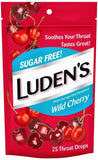 Ludens pastillas para garganta sin azúcar, bolsa reutilizable, sabor cereza, para uso diario