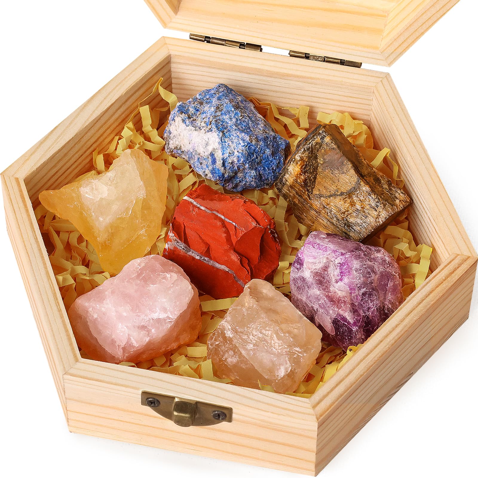 LUDESENIMUE set de 7 piedras cristalinas crudas para meditación y equilibrio.