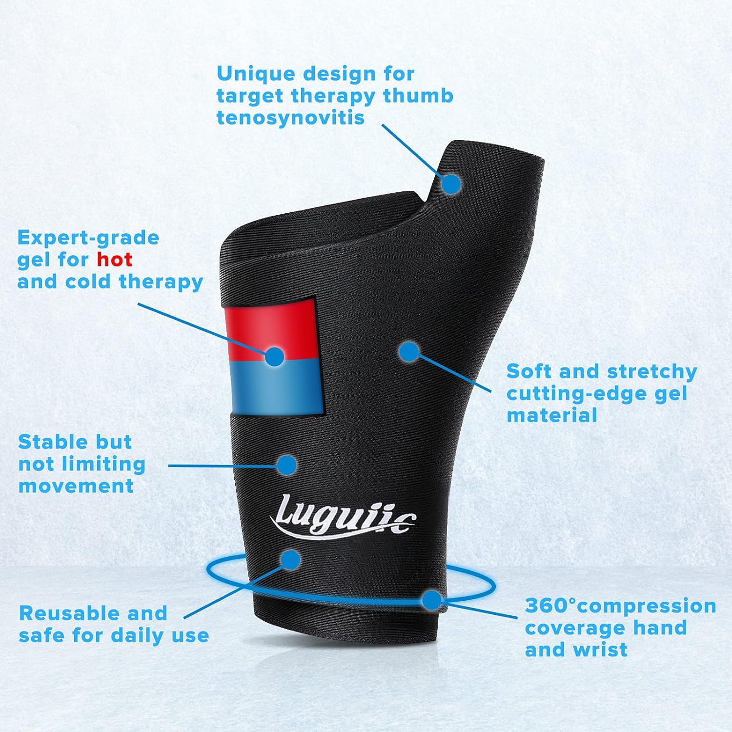 Luguiic compresa muñeca calor para comodidad diaria