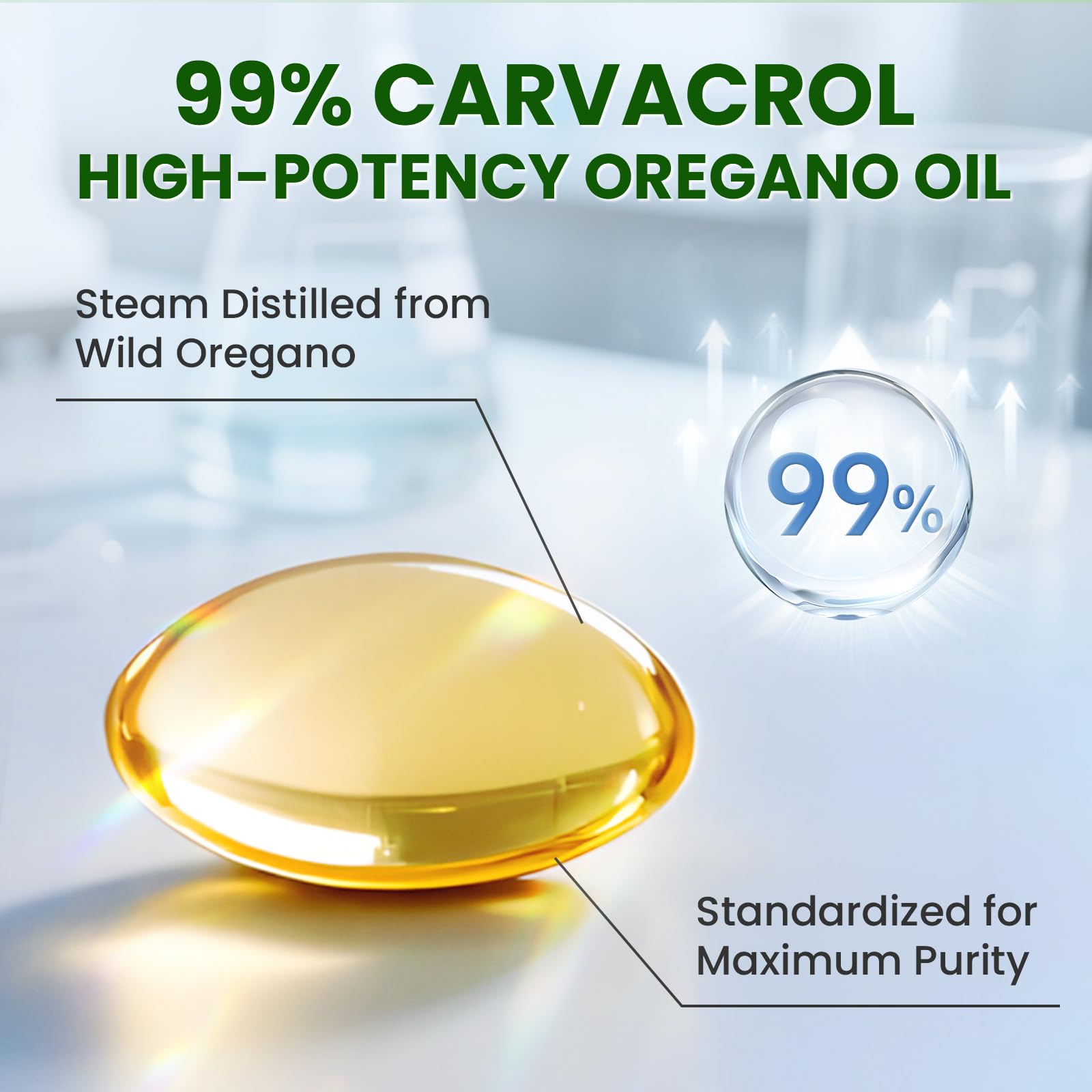 Lukaree Aceite de oregano con vitaminas D3 y E para absorción mejorada.