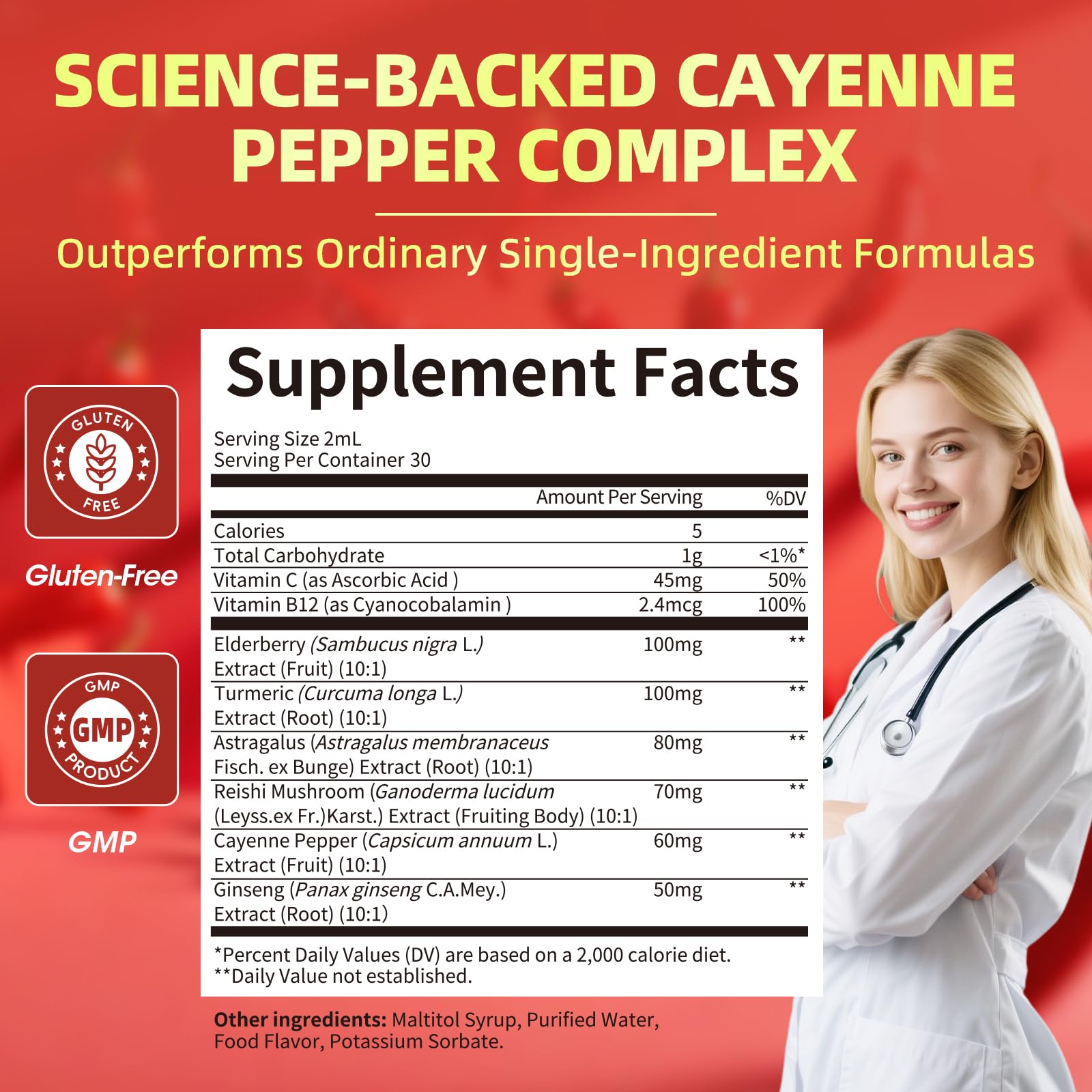 Lukaree Cayenne Pepper Drops, forma de dosificación fácil de usar