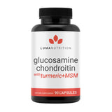 Luma Nutrition Glucosamina Condroitina MSM, botella de 90 cápsulas para movilidad diaria