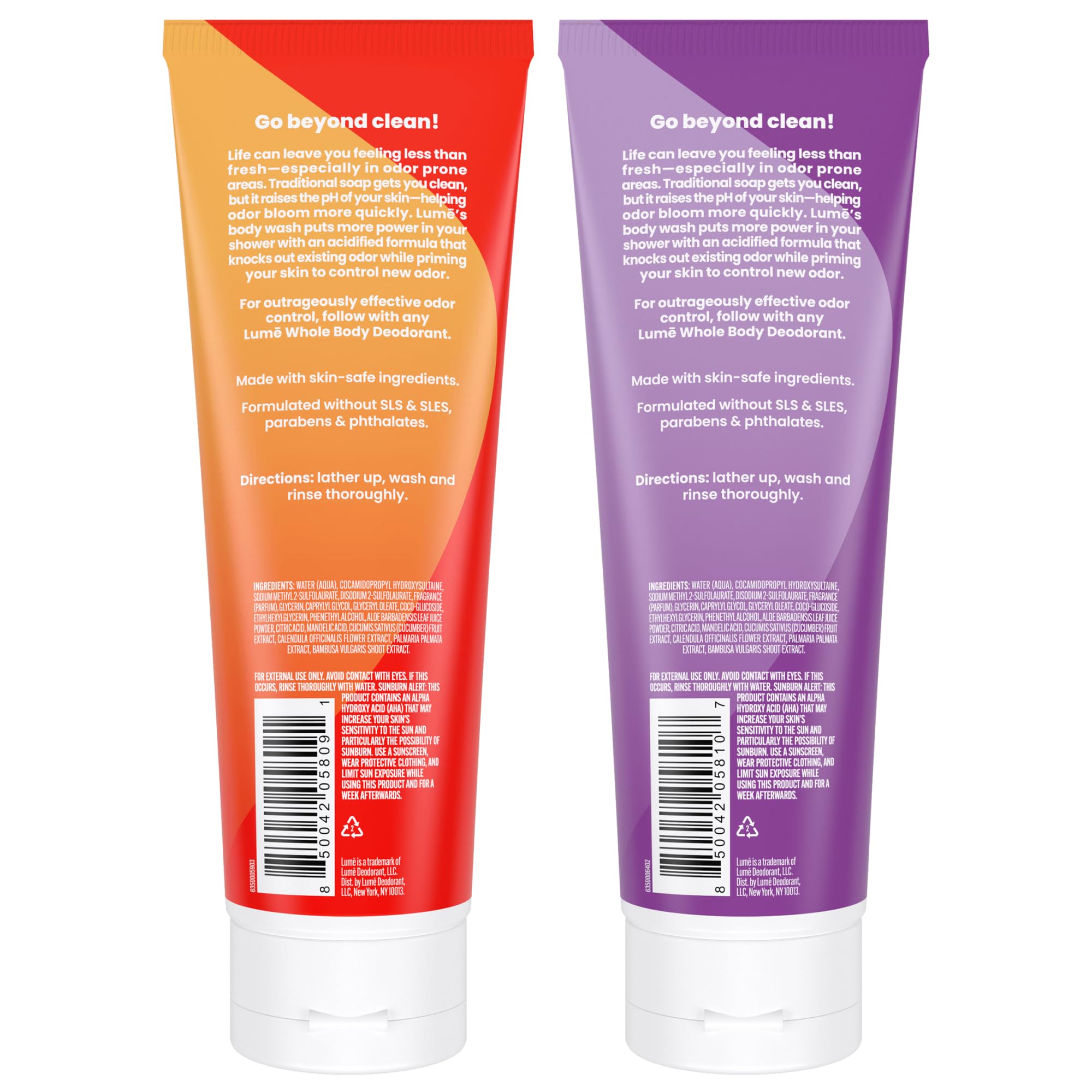 Lume gel de baño acidificado, complemento perfecto para desodorante corporal.