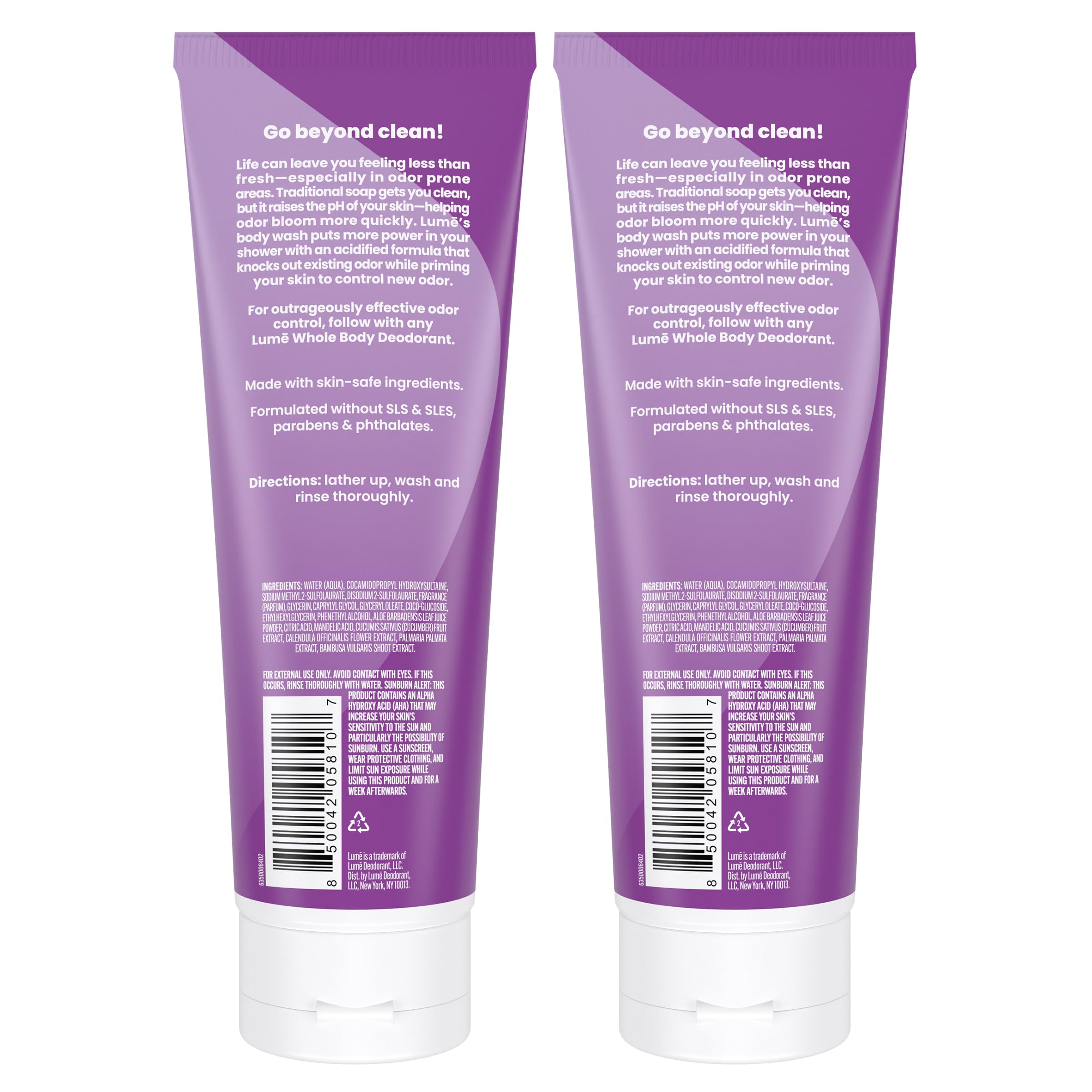 Lume lavado corporal acidificado, textura cremosa para mayor confort en la piel