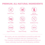 Cápsulas de Lumen Naturals en la mano, lista para tomar.