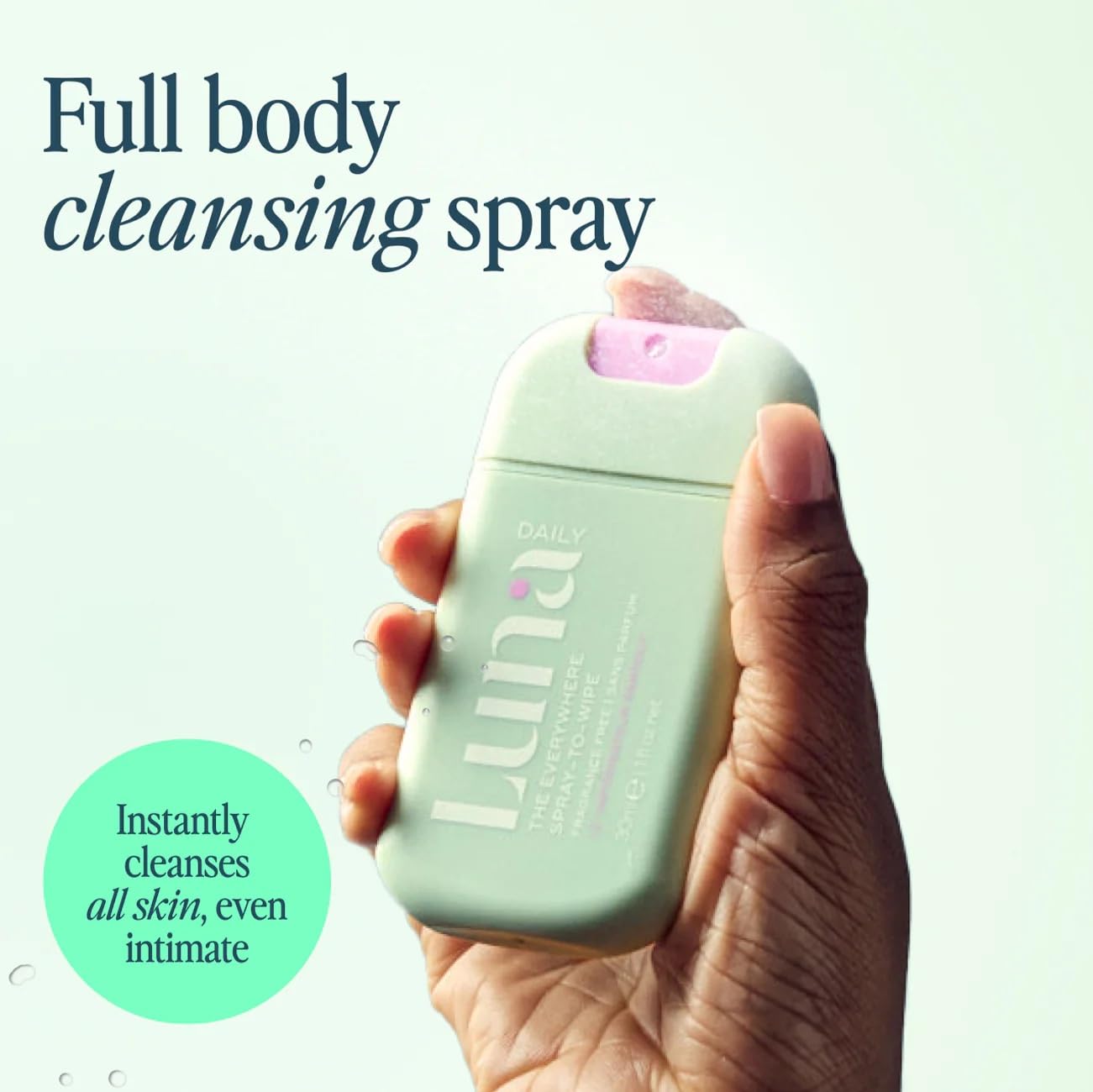Luna Daily sin perfume en spray para higiene corporal sin irritación