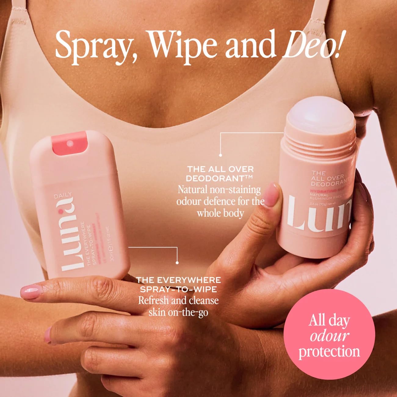 Luna Daily pulverizador aroma suave a algodón para experiencia agradable