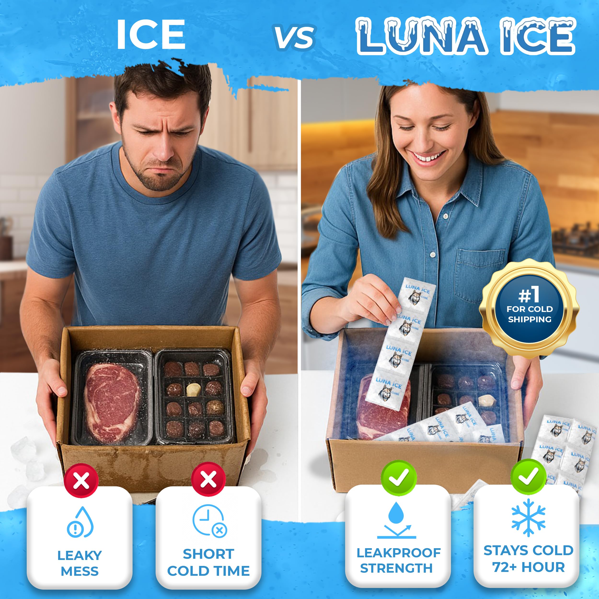 LUNA ICE: bloques gel reutilizables para almuerzo que conservan bebidas frías todo el día