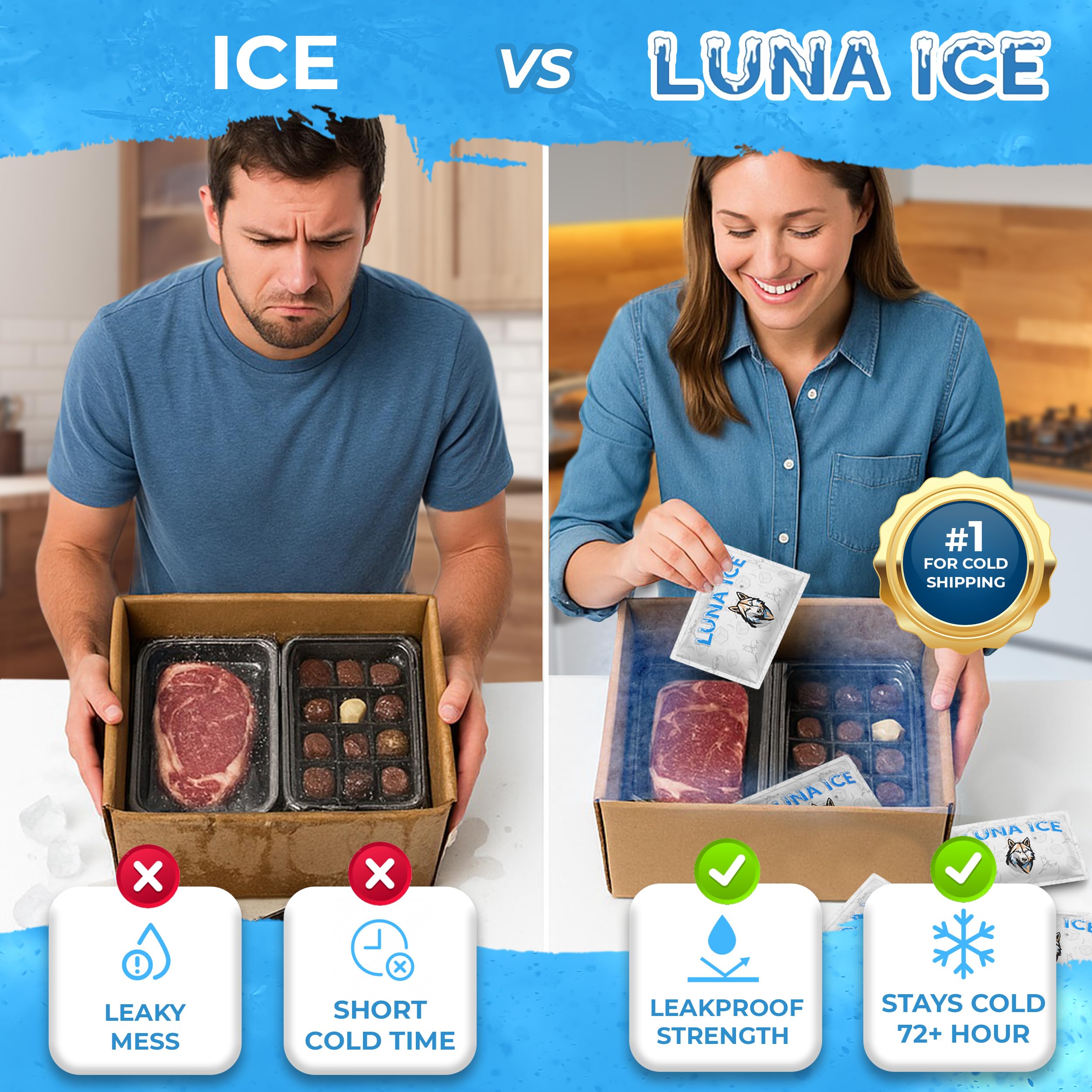 LUNA ICE, hielo para lunch box, mantiene alimentos frescos todo el día.