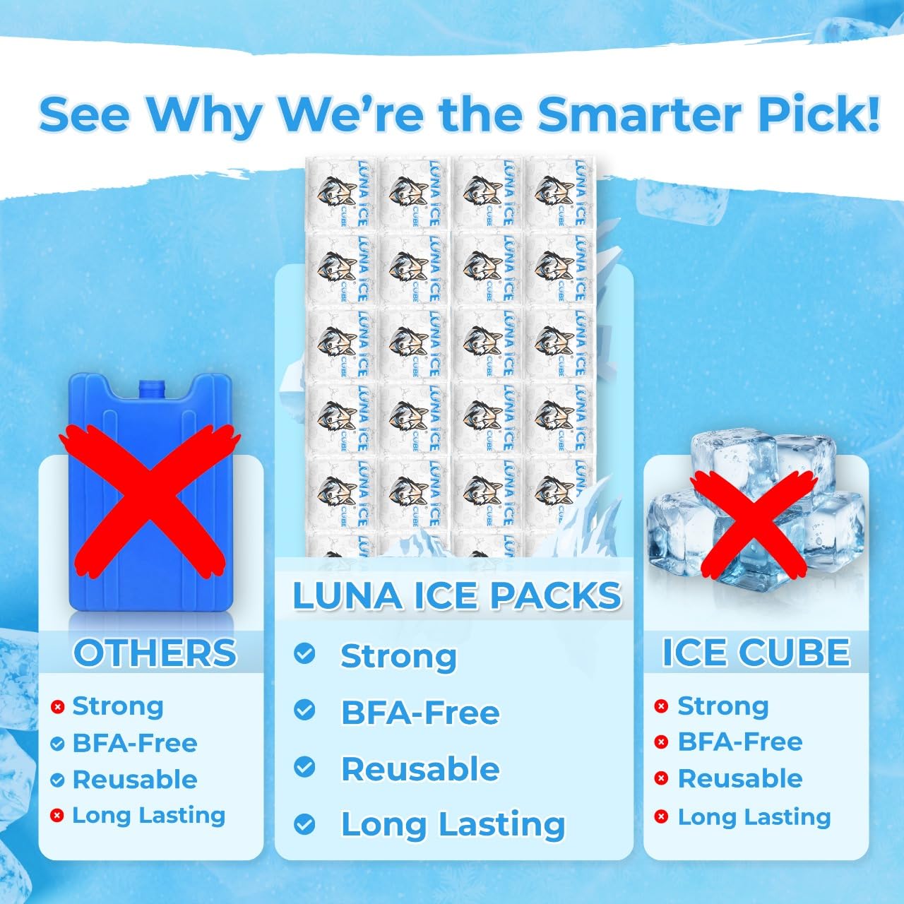LUNA ICE: pack frío para nevera portátil, ideal para viajes