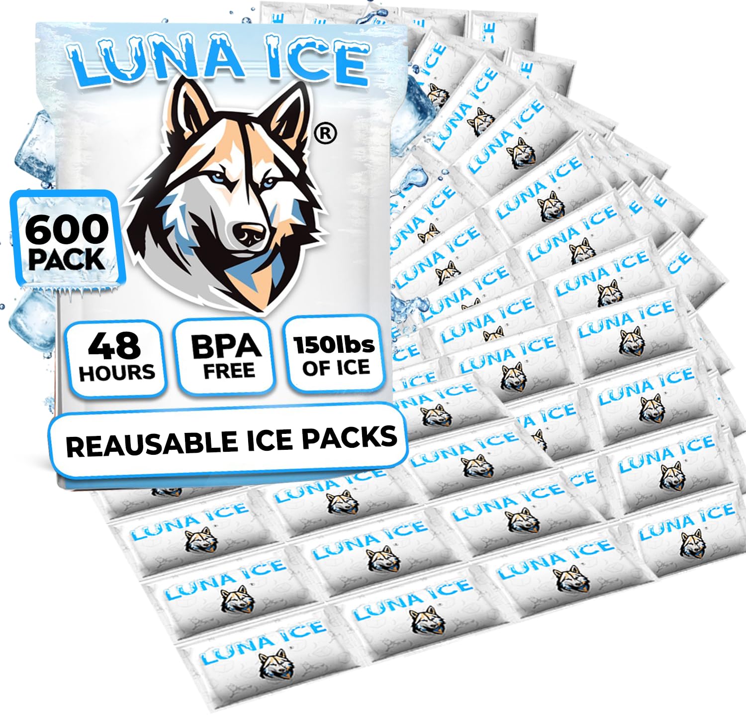 LUNA ICE, paquetes de hielo seco para envío, mantienen frío sin derrames.