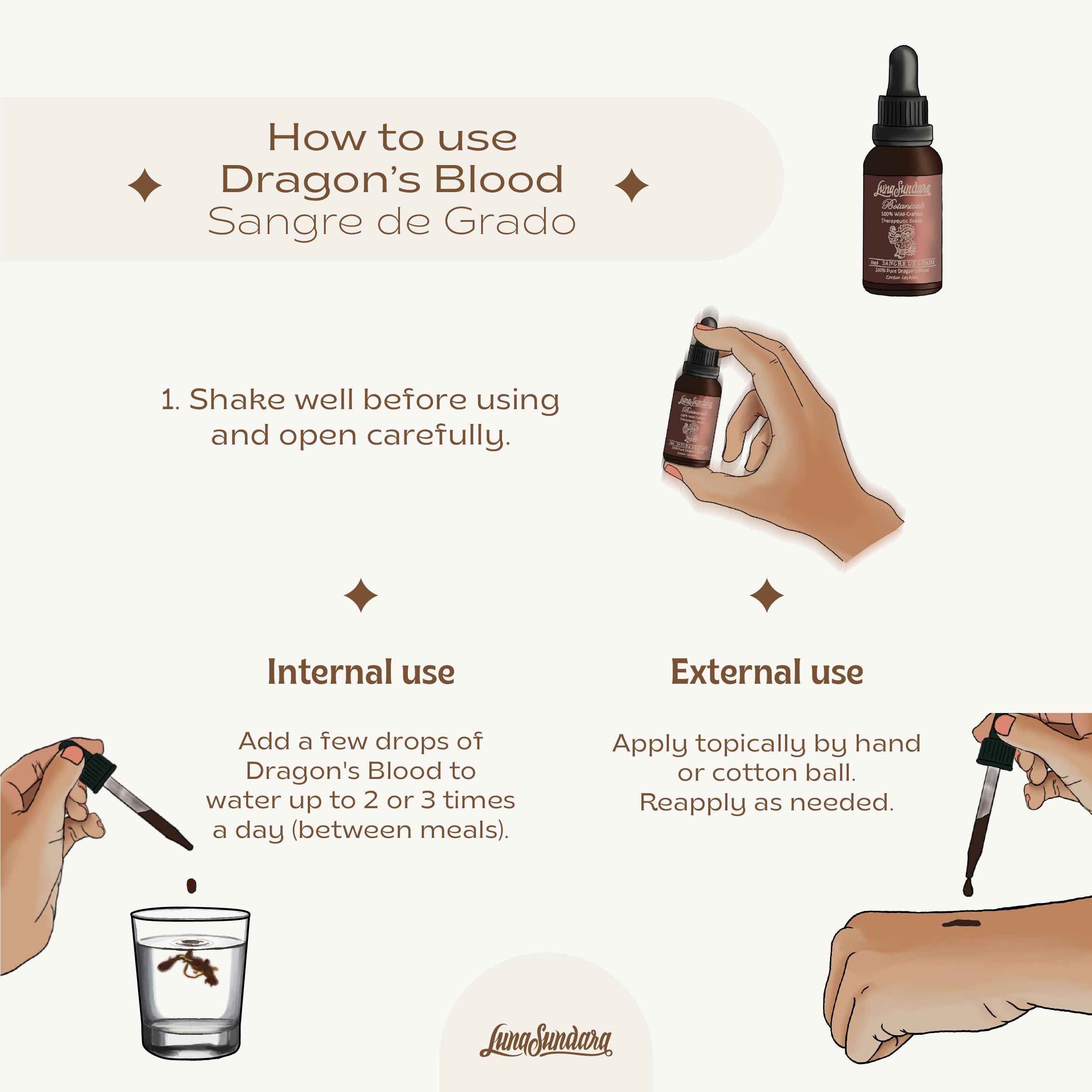 Luna Sundara resina sangre de dragon extracción de árbol para uso consciente.