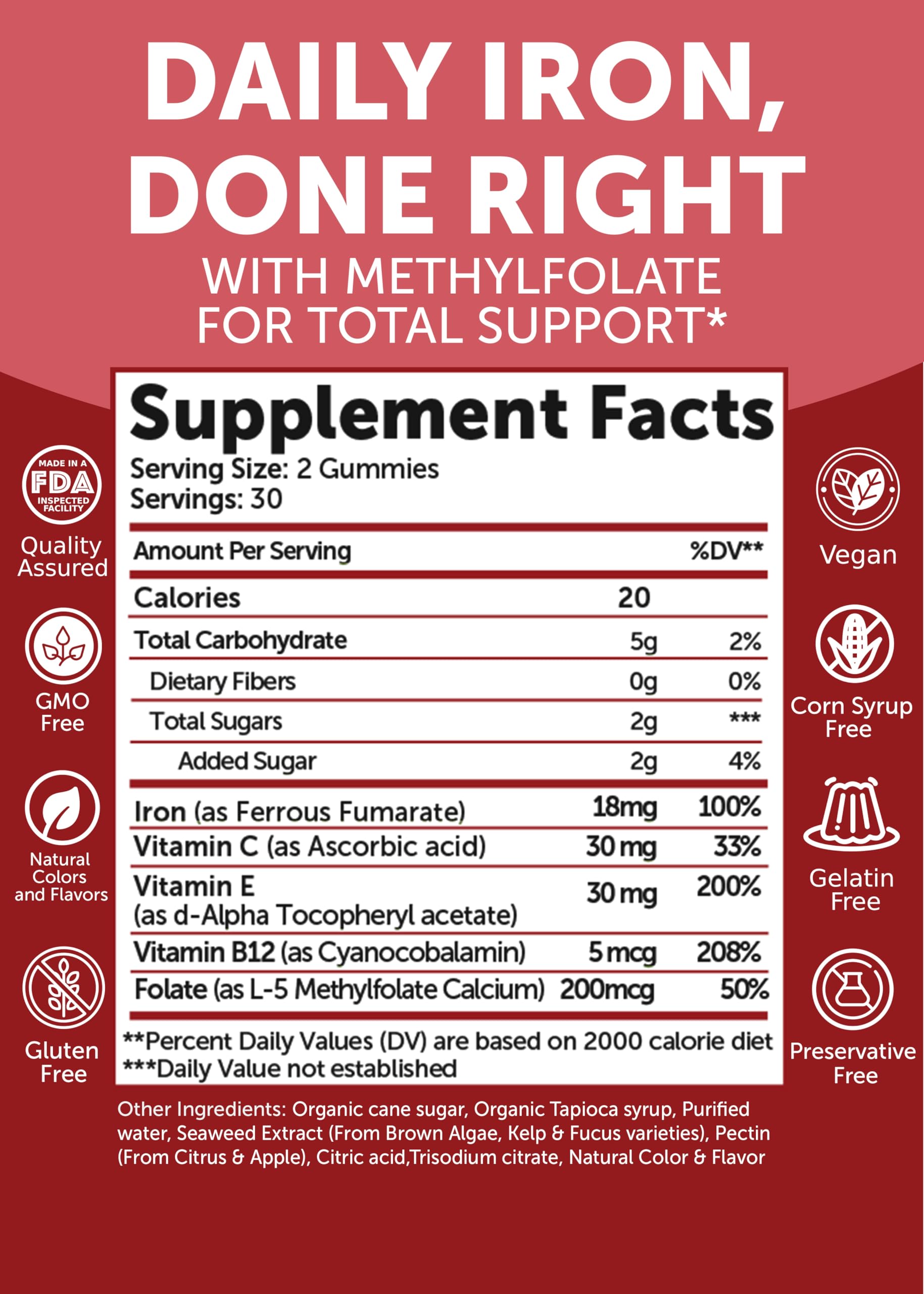 Lunakai fórmula 5en1 con Vitamina C, B12 y Folato.