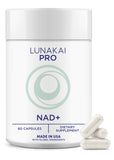 Lunakai Pro NAD frasco de cápsulas para uso diario y energía celular.