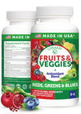 Lunakai cápsulas de frutas y verduras en envase de 180, nutrición diaria conveniente.