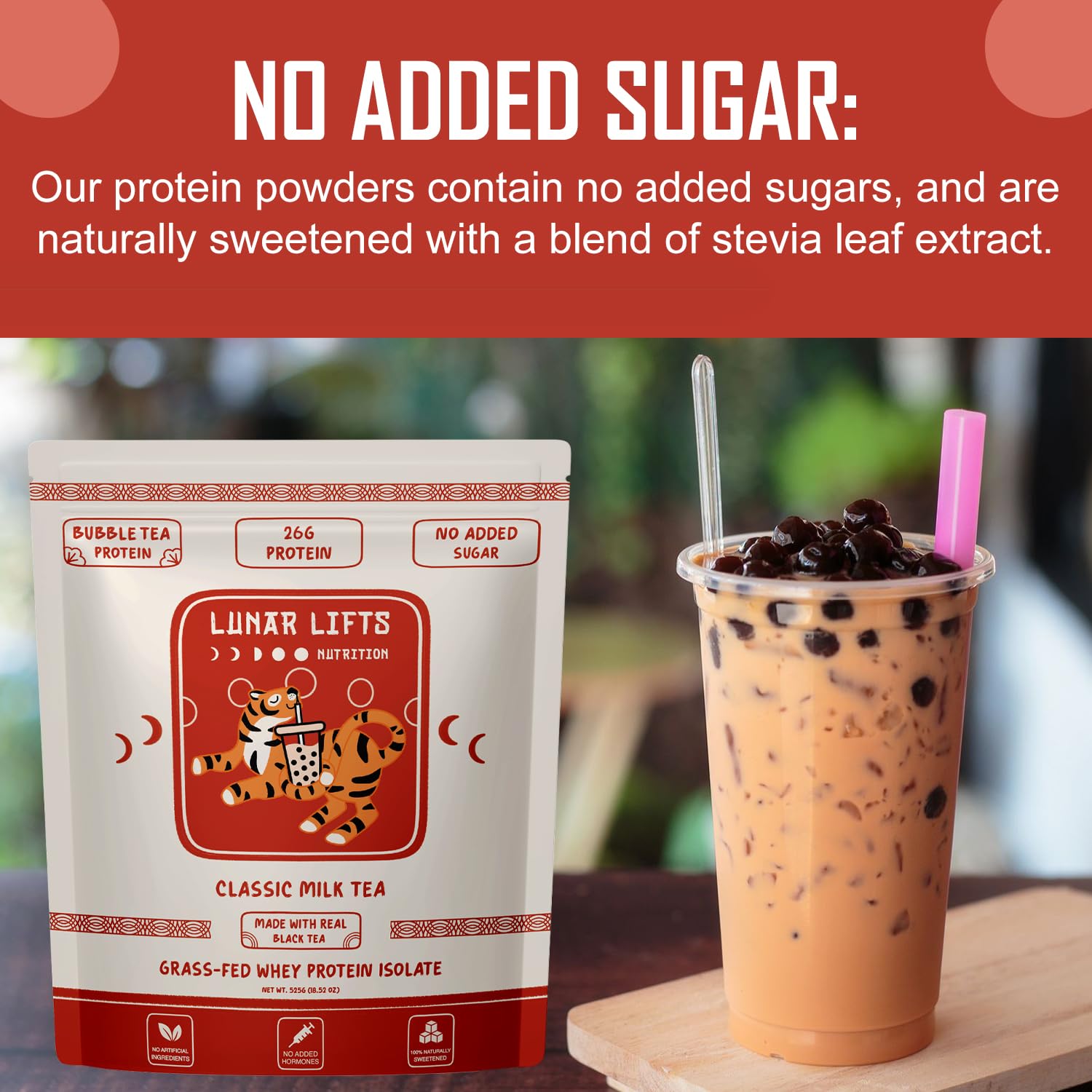 Lunar Lifts Nutrition batido de té con leche boba
