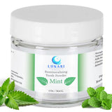 Lunari polvo dental remineralizante para dientes fuertes.
