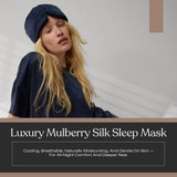 Mascarilla Lunya con diseño en diadema para ajuste cómodo nocturno.