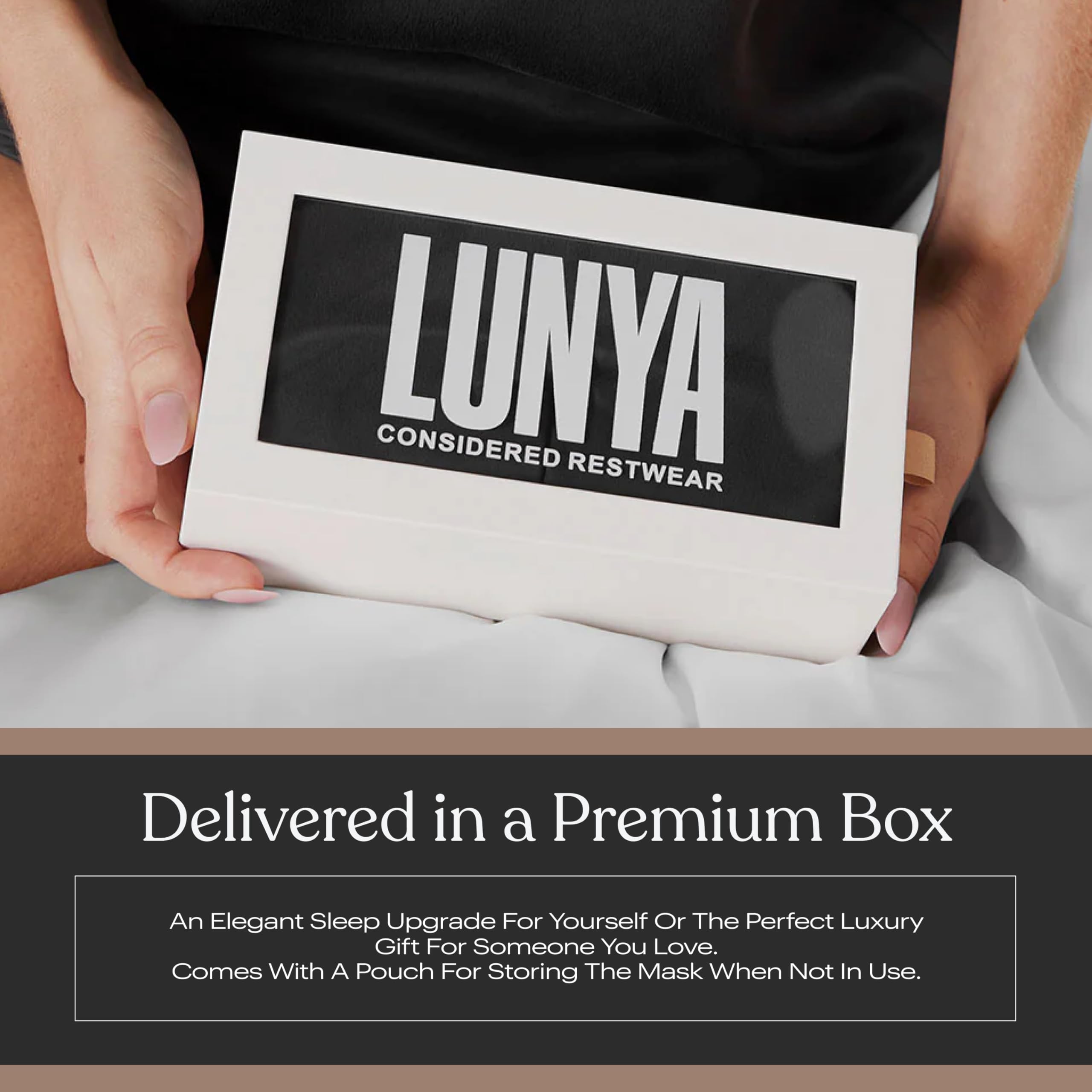 Lunya mascarilla en diseño transpirable para uso diario y viaje.