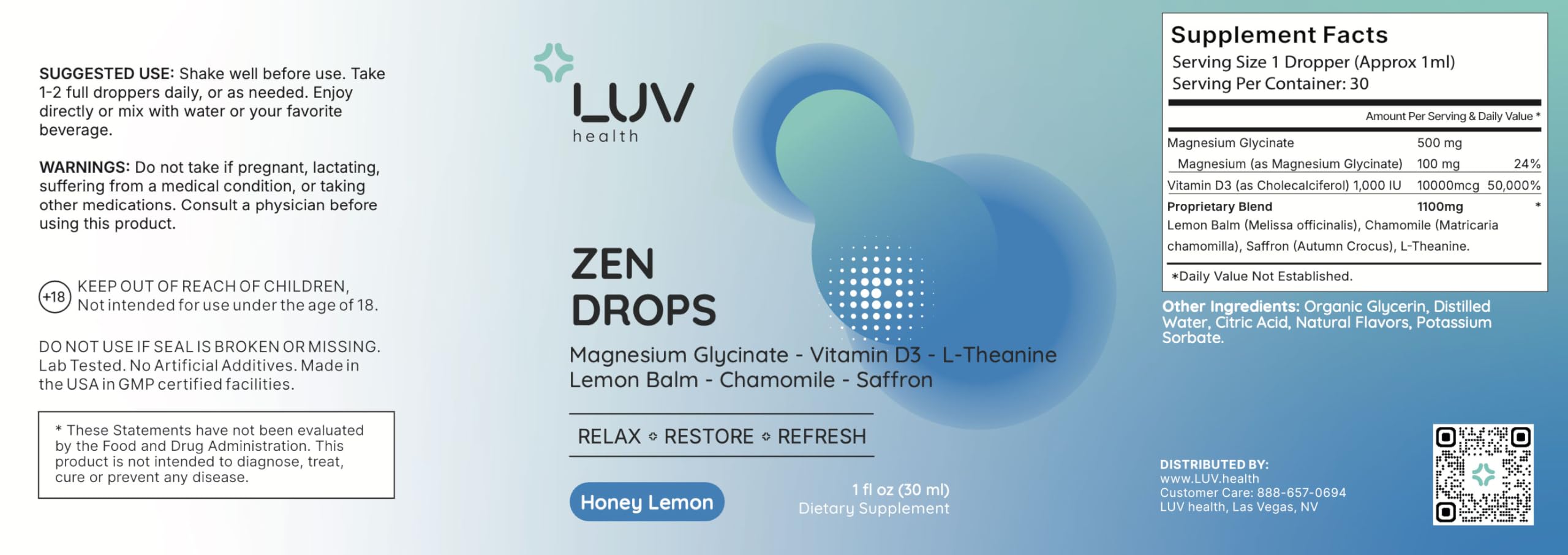 LUV Zen Drops — aroma cítrico a limón y manzanilla en cada gota.