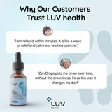 LUV Zen Drops — producto hecho en EE. UU. con control de calidad.