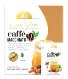 Luxe Slim Café Macchiato, sobres en caja, opción rápida para empezar el día.