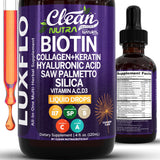 LuxFlo: gotas de biotina para cabello más fuerte y brillante.