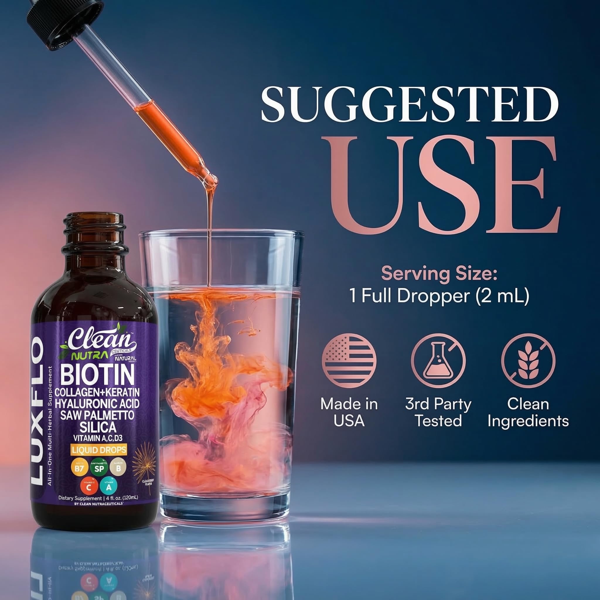 LuxFlo: vitamina C y zinc para defensa y piel radiante.