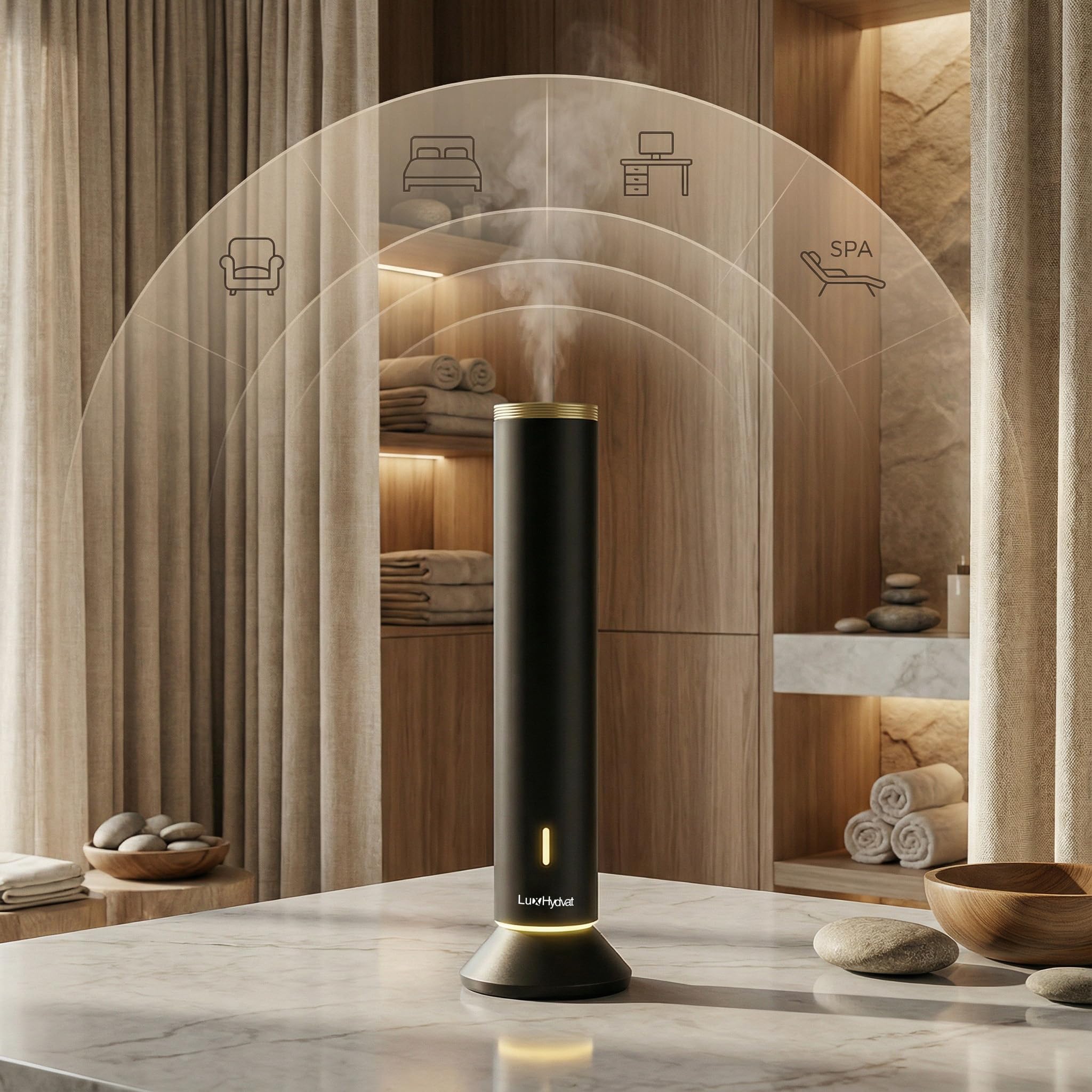 LuxHydvat difusor silencioso con apagado automático para dormir.