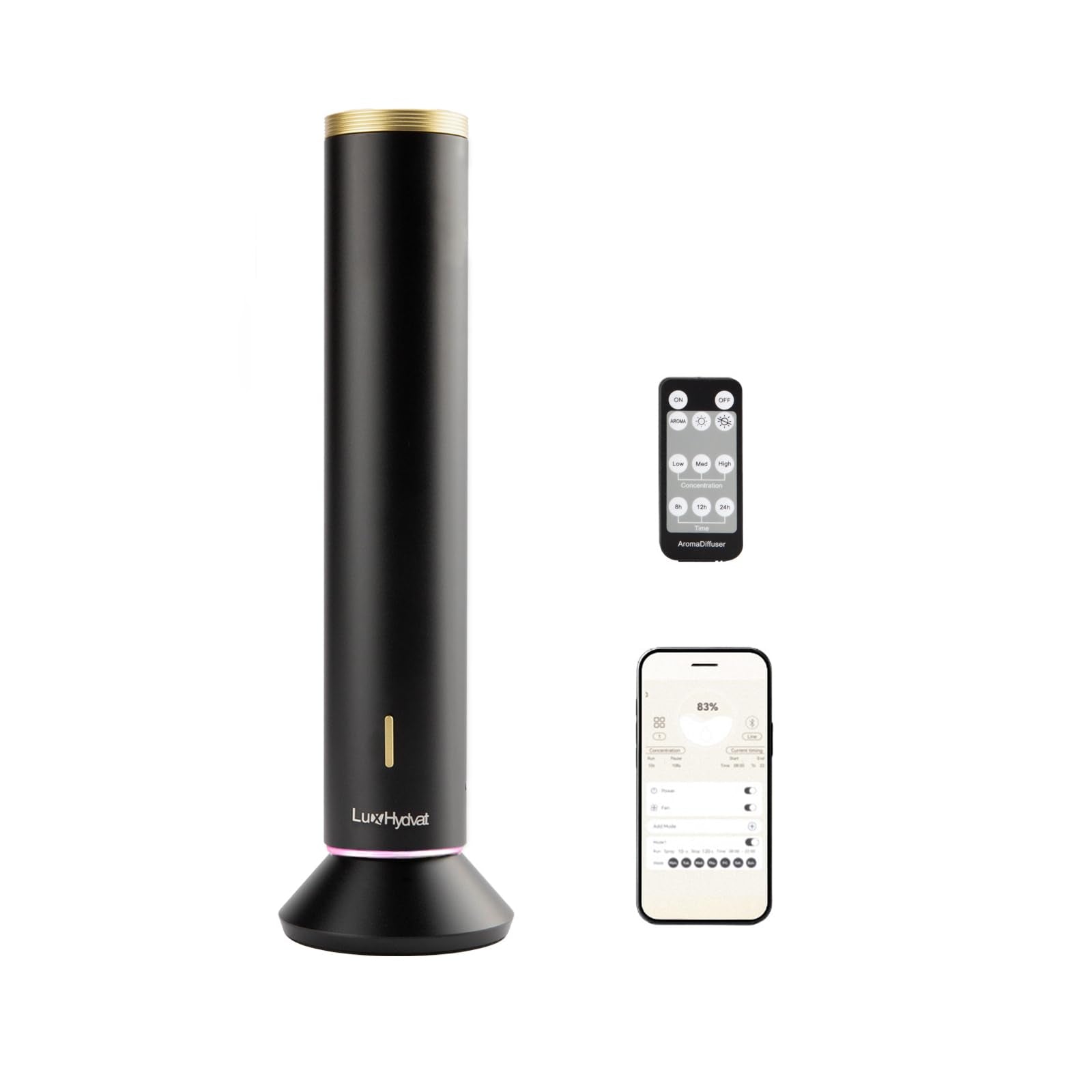 LuxHydvat nebulizador sin agua con control por app y remoto para casa y oficina.