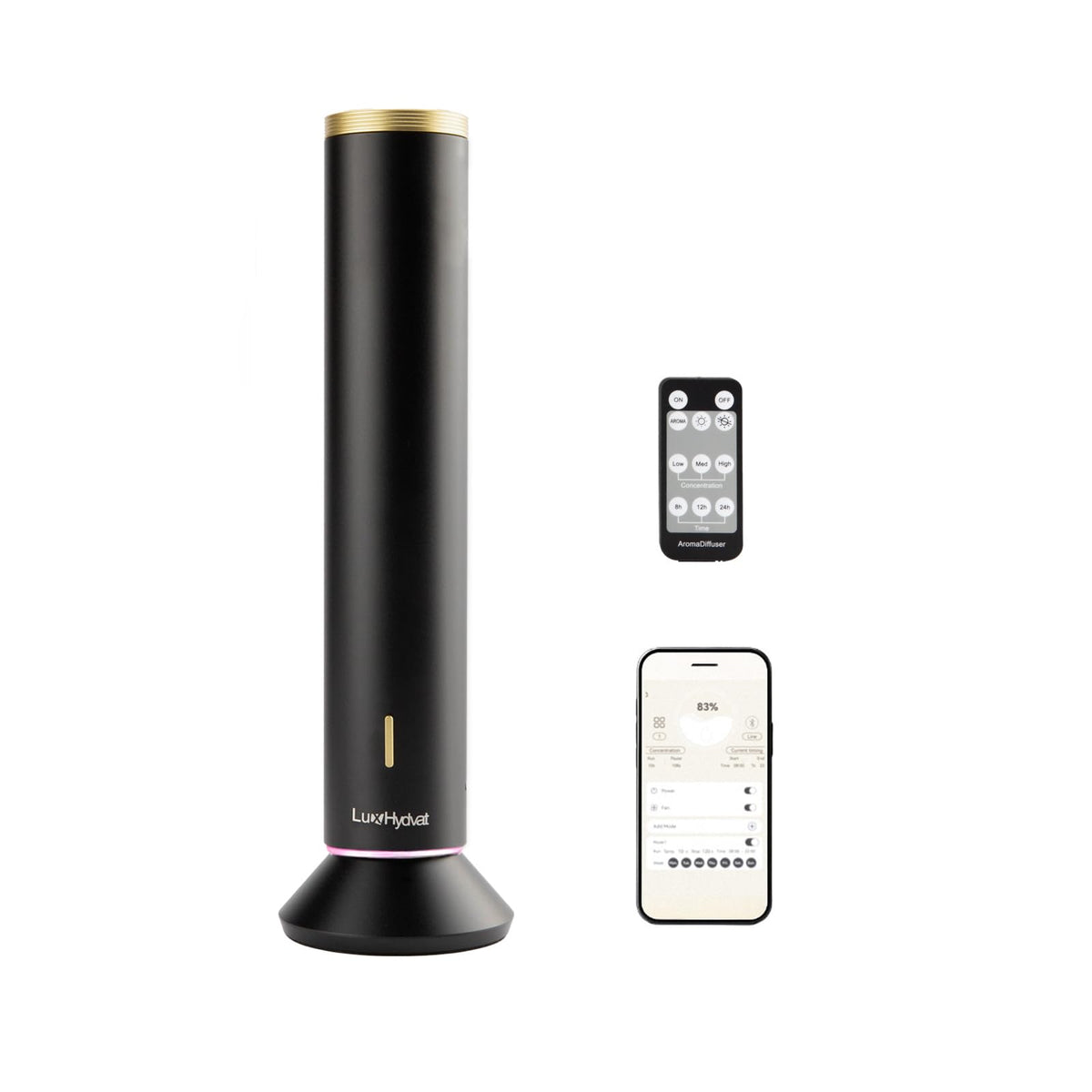 LuxHydvat nebulizador sin agua con control por app y remoto para casa y oficina.
