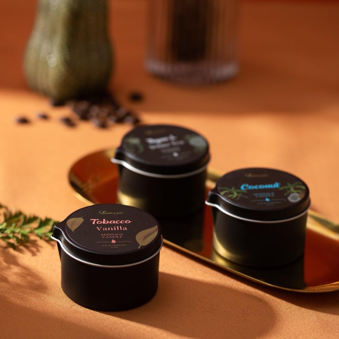 Vela de masaje LUXMASA Aroma relajante para ambiente íntimo.