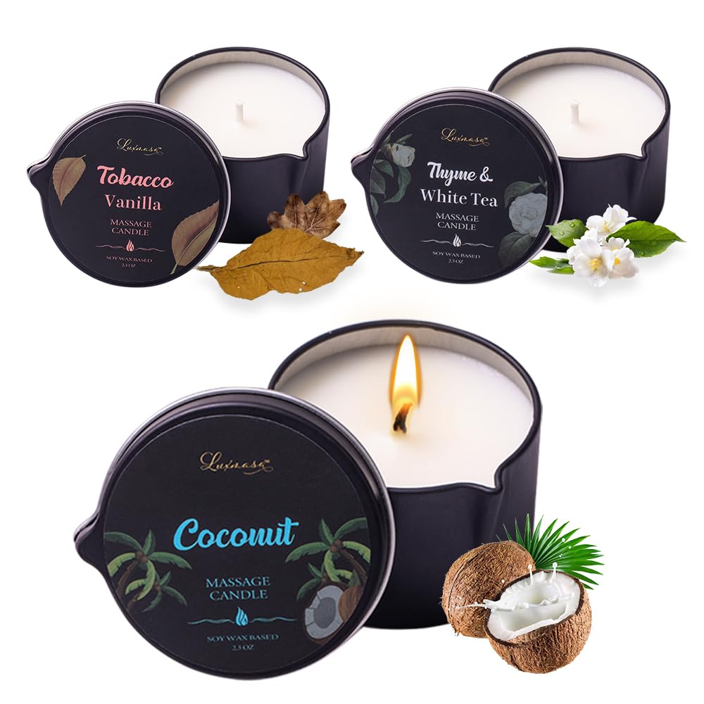 Vela de masaje LUXMASA Coco para masaje suave en casa.