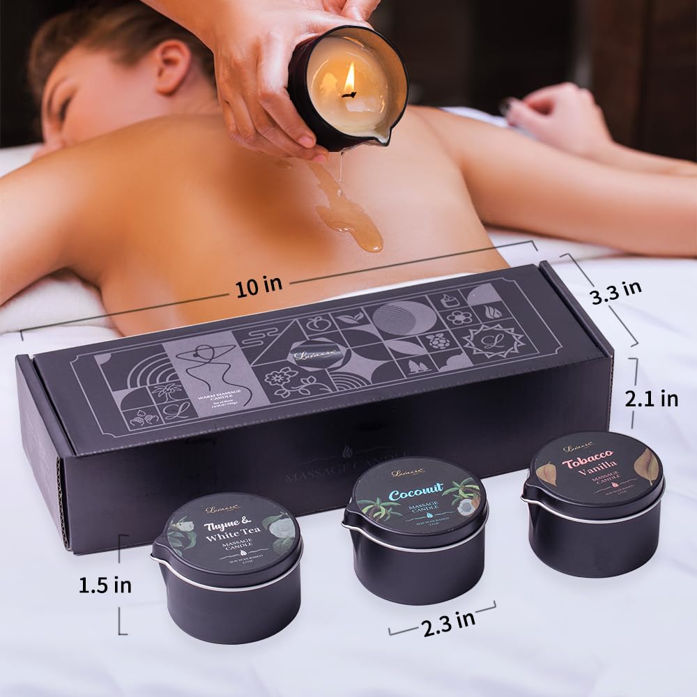 Vela de masaje LUXMASA Tomillo y Té Blanco para piel suave.