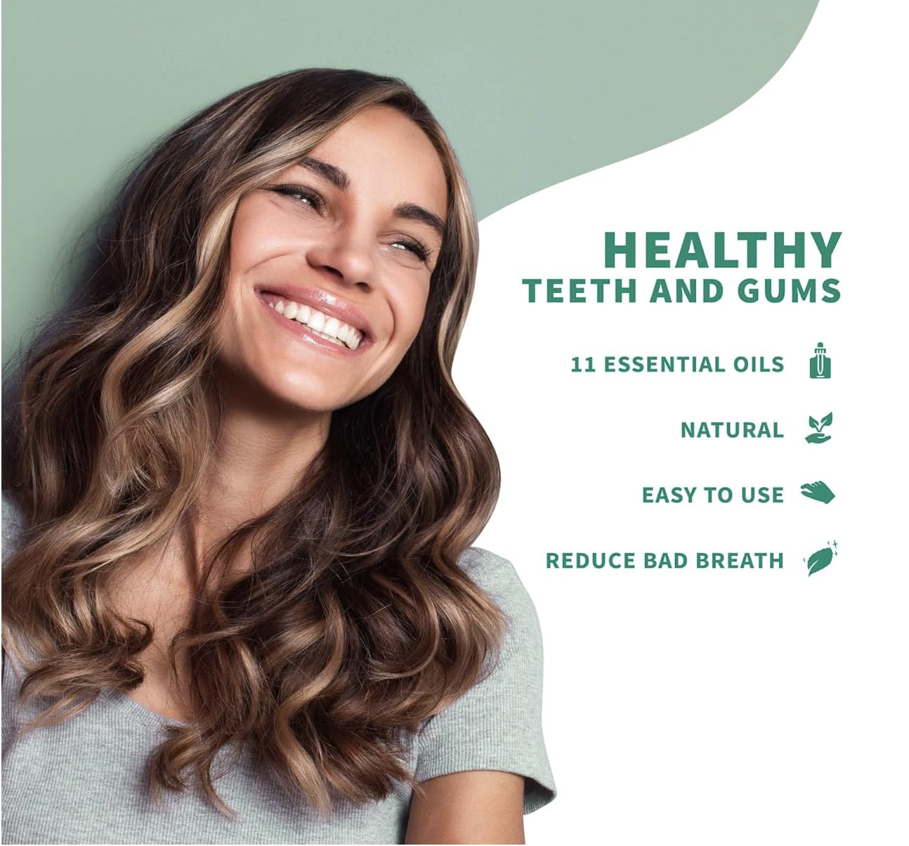 LuxProdX Primal polvo dental limpieza suave con menta.